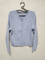 メリーアラウンド ソフト ラグラン ケーブル ニット カーディガン