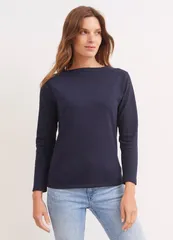 セイントジェームス レディース トップス シャツ Saint James GUILDO Boat Neck Heavyweight Breton Shirt Navy ネイビー