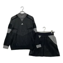 中古 レディース アディダスゴルフ adidas GOLF セットアップ M 黒 ブラック 2024年モデル モックネックニット×スカート