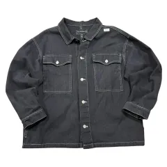 (即納) バス・スティッチ ブラックデニム シャツ ジャケット