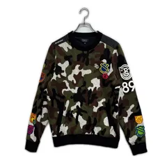 中古 メンズ パーリーゲイツ PEARLY GATES ニットアウター 4(M) カーキ系 裏地 カモフラ柄