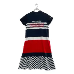 中古 レディース パーリーゲイツ PEARLY GATES ワンピース 0(S) 紺×白×赤 半袖 モックネック ボーダー