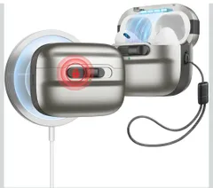 ★ESR AirPods Pro2 ケース MagSafe対応 AirPods Pro 第2世代 / 第1世代 (2023/2022/2019) 共通 USB-C/Lightningケーブル対応 マグネット蓋ロック  Pulseシリーズ ナチュラルチタニウム