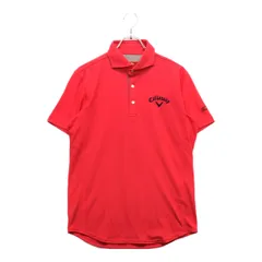 中古 メンズ キャロウェイ Callaway 半袖ポロシャツ L 濃ピンク 総柄