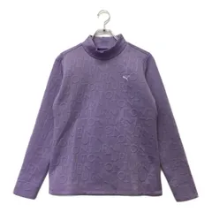 中古 レディース プーマ PUMA 長袖シャツ XL パープル 紫 モックネック ハイネック