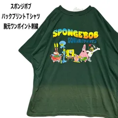 スポンジボブ  Sponge Bob   バックプリントTシャツ 胸元ワンポイント刺繍 ３Lのサムネイル