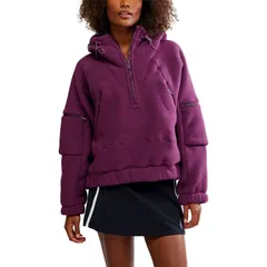 フリーピープル レディース アウター ジャケット・ブルゾン フリース FP Movement Wild And Free Fleece Pullover Womens Black Cherry ブラック
