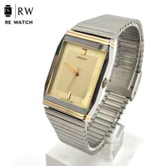 SEIKO タンク 90s ヴィンテージ 純正ブレス 時計 メンズ 新品電池