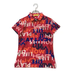 未使用品 レディース ビバハート VIVA HEART 半袖ポロシャツ 40(M) ピンク系 総柄