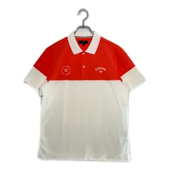 中古 メンズ キャロウェイ Callaway 半袖ポロシャツ L コーラル バイカラー
