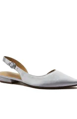 ランズエンド レディース シューズ ヒール レザー Lands End Leather Slingback Low Heelsilver Satin シルバーのサムネイル