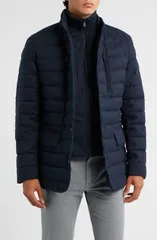 セイブ ザ ダック メンズ アウター ジャケット・ブルゾン キルティング Save The Duck Felipe Wateresistant Quilted Jacket Navy Blue Melange ネイビー