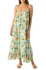 オニール レディース トップス ワンピース プリント マキシ ONeill Gabriela Beach Print Maxi Sundress Nile Blue ブルーのサムネイル
