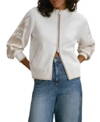 ミルトンベルベット レディース アウター カーディガン コットン 刺繍 Mint Velvet Womens Cotton Blend Embroidered Cardigan Ivory アイボリー