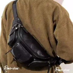 ★COOL 高級 本革 3way ミリタリー チェスト ボディバッグ クロスバッグ 牛革 黒 メンズ ハンドメイド ウエストバッグ ヴィンテージ★686