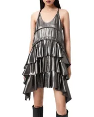 オールセインツ レディース トップス ワンピース ミニ ALLSAINTS Cavarly Mini Dress Metallic Silver シルバー
