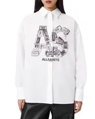 オールセインツ レディース トップス シャツ プリント ALLSAINTS Adrienne Print Shirt White ホワイトのサムネイル