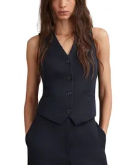 レイス レディース アウター コート REISS Gabi Waistcoat Navy ネイビー