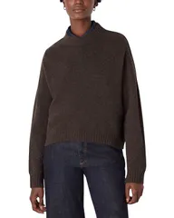 ホイッスルズ レディース アウター ニット・セーター ウール Whistles Wool Curved Hem Sweater Brown ブラウン