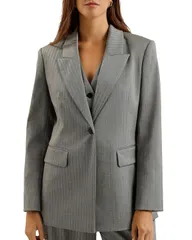 テッドベーカー レディース アウター ジャケット・ブルゾン トール ブレザー Ted Baker Koa Metallic Pinstriped Blazer Dark Grey グレーのサムネイル