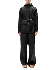 レインズ レディース アウター ジャケット・ブルゾン Rains Curve Jacket Black Grain ブラック