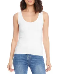 カレンケーン レディース トップス タンクトップ Karen Kane Scoop Neck Tank White ホワイト