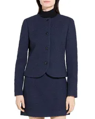 セオリー レディース アウター ジャケット・ブルゾン クルーネック Theory Clean Crewneck Jacket Nocturnal Navy ネイビー