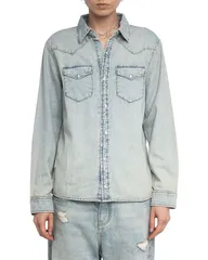 ザディグ エ ヴォルテール レディース アウター ジャケット・ブルゾン デニム Zadig Voltaire Saby Studdedenim Jacket Light Blue ブルーのサムネイル