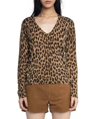ザディグ エ ヴォルテール レディース アウター ニット・セーター プリント Zadig Voltaire Rivy CP Leopard Print Cashmere Sweater Daim アニのサムネイル