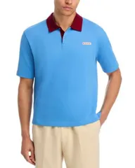 マルニ メンズ トップス ポロシャツ レギュラーフィット Marni Regular Fit Piqu Polo Shirt Iris Blue ブルーのサムネイル
