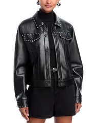 マザー レディース アウター ジャケット・ブルゾン レザー フェイクレザー ジャケット MOTHER The Bruiser Faux Leather Jacket blackブラックのサムネイル