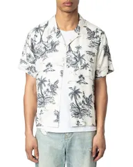 ザディグ エ ヴォルテール メンズ トップス シャツ レギュラーフィット Zadig Voltaire Tropical Palm Regular Fit Camp Shirt Judoのサムネイル
