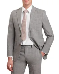 テッドベーカー レディース アウター ジャケット・ブルゾン スリムフィット ウール ジャケット Ted Baker Check Classic Wool Slim Fit Suit Jacket Liのサムネイル
