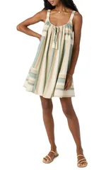 オニール レディース トップス ワンピース ミニ ONeill Andye Stripe Minidress Tapioca ストライプのサムネイル