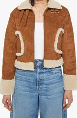 マザー レディース アウター ジャケット・ブルゾン スエード MOTHER The On Thin Ice Faux Suede Faux Shearling Trim Jacket Story Unのサムネイル