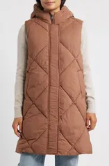 サムエデルマン レディース アウター ジャケット・ブルゾン キルティング ベスト Sam Edelman Quilted Hooded Puffer Vest Maple