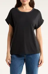 トッミーバハマ レディース トップス Tシャツ Tommy Bahama Kauai Caviar Beaded Collar TShirt Black ブラックのサムネイル