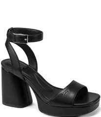 ダナキャラン レディース シューズ サンダル プラットフォーム アンクル ヒール DKNY by Donna Karan Scotiankle Strap Chunky Block Heel Platのサムネイル