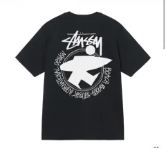 STUSSY ビーチルート 半袖 Tシャツ ブラック XL