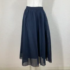 グリーンレーベルリラクシング ロングスカート ネイビー F カッセンデシン ウエストゴム シワになりにくい 洗える 上品 体系カバー 春夏秋