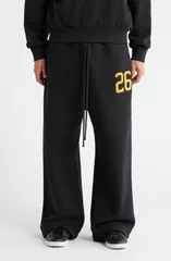 フィアオブゴッド メンズ ボトムス カジュアルパンツ ワイドレッグ スウェットパンツ フリース Fear of God Essentials Lounge Core Fleece Wide Leg Sweatpants Vintage Black ブラック