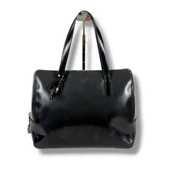 プラダ　PRADA グラデーション　パドロック付き　ハンドバッグ　ミラーカーフレザー　ブラック　グレー