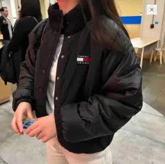 トミーヒルフィガー トミー ジーンズ リバーシブル 양면 フリース ボア ジャケット