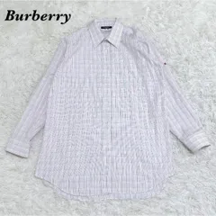 Burberry 綿 100％ ドレスシャツ M 白 ピンクチェック