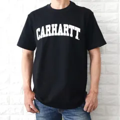 カーハート Tシャツ メンズ ブラック 黒 WIP カレッジロゴ 半袖Tシャツ ユニセックス carhartt WIP I028990