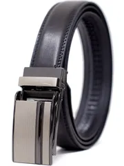 [BEEL] ベール ベルト メンズ 牛革 オートロック式ベルト レザー 紳士 穴無し 大きいサイズ ビジネス スーツ カジュアル モダン ブラック