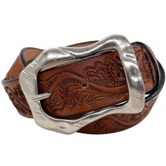 新品未使用】RRL アメリカンヴィンテージエンボス加工 ブラウンベルト