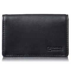[?Le portefeuille dusamoural] 超軽量 僅か35g メンズ ラム革 シンプル な 軽くて薄い 名刺入 (Black)