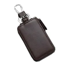 [Akkerds] キーケース スマートキー 本革 カードケース ジャストサイズ チェーンリング 車 鍵 茶色