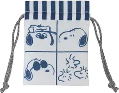【中古】バッグ フェイス(ネイビー) 豆巾着 「PEANUTS(SNOOPY)」